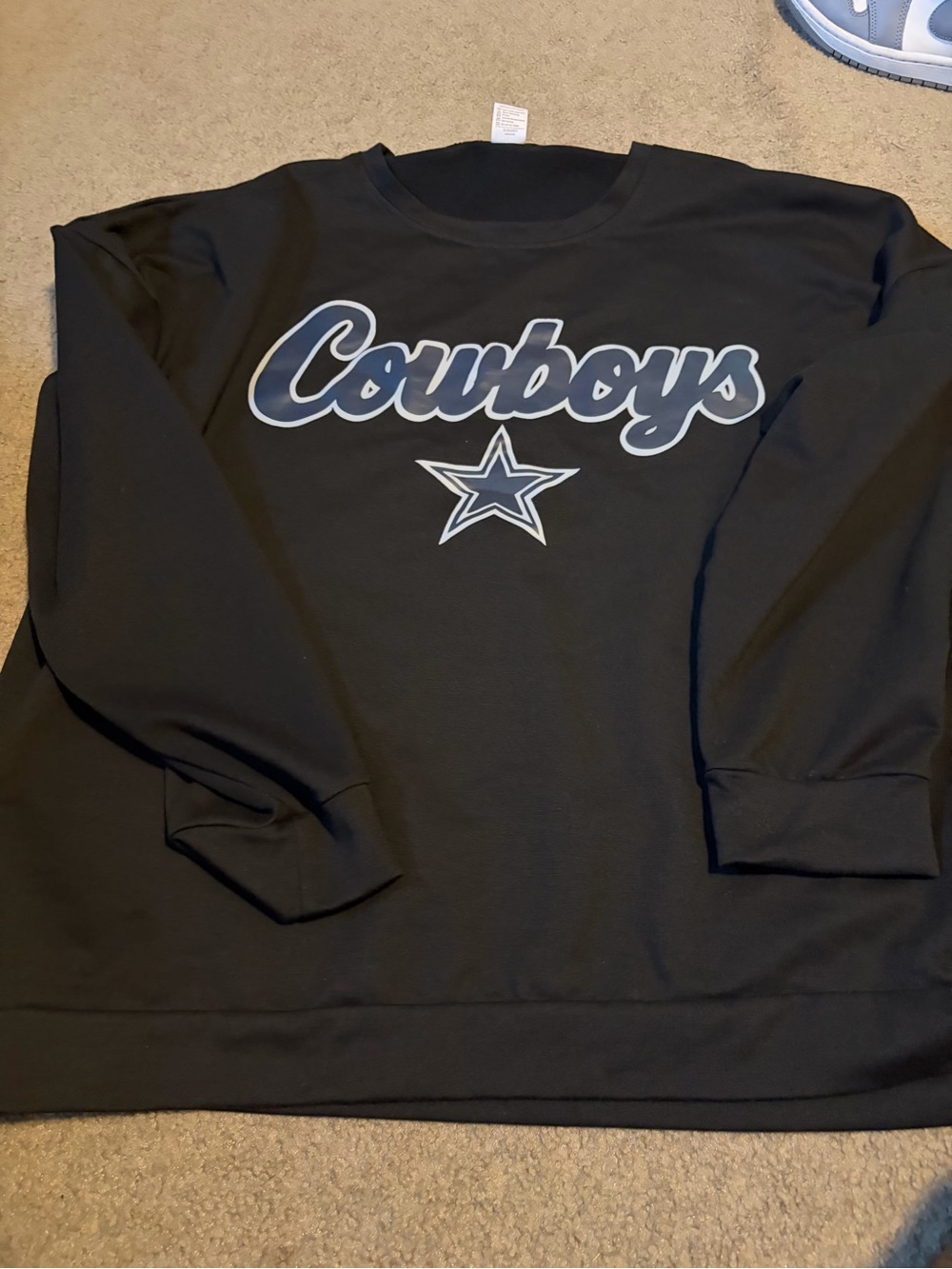 Cowboys Graphic Sweatshirt - Black with Silver/White Logo